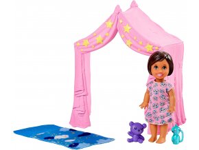Mattel Barbie Příběh z deníku chůvy Růžový stan