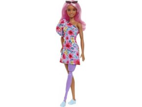 Barbie fashionistas modelka 189 květinové šaty přes rameno