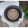 Ručně háčkovaný košíček - tác - Vyznání mé lásce 20cm