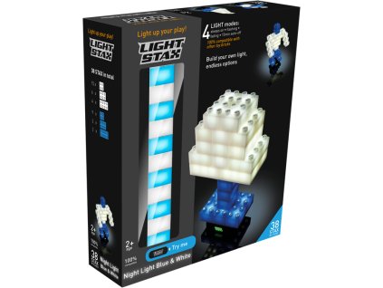 Stavebnice Light Stax 38 svítících kostek modro bílých