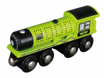 Parní lokomotiva zelená