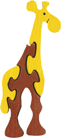 Dřevěné vkládací puzzle z masivu - malá žirafa