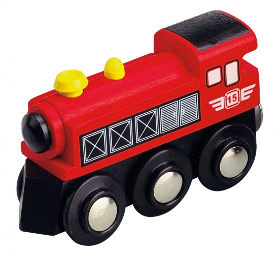 Parní lokomotiva červená