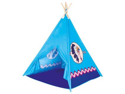 TeePee dětský stan modrý 4 stěny 150cm