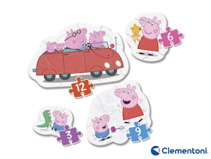 Clementoni - Moje první puzzle Prasátko Peppa 4v1 (3,6,9,12 dílků)