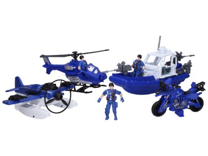 Policejní set s figurkami člun 33 cm