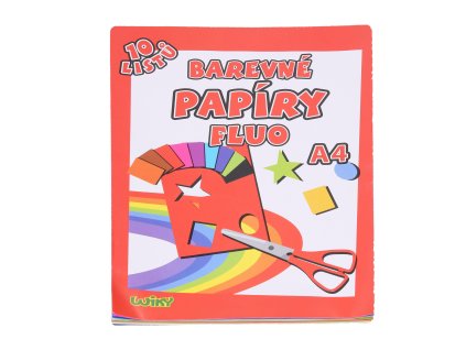 Papíry barevné fluo A4, 10 listů