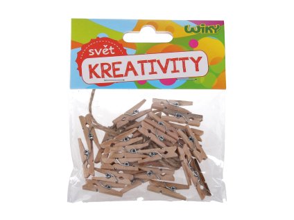 Kolíčky drěvěné 3,5 cm, 15ks + provázek