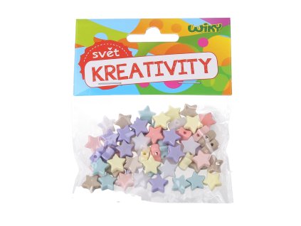 Barevné korálky hvězdičky 15g
