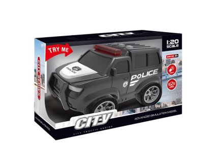 Auto policejní na setrvačník s efekty černé 22,5 cm