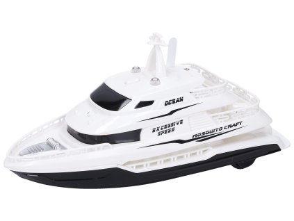 Loď na setrvačník s efekty bílá 22 cm