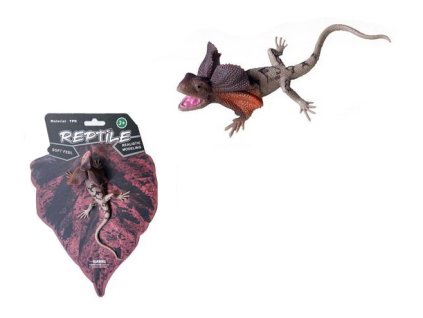 Ještěrka gumová  Agama límcová 18 cm