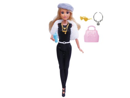 Panenka s kožichem a doplňky 29 cm