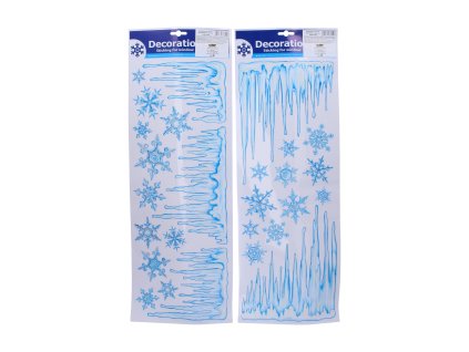 Dekorace okenní 21x60cm gliter VÁNOCE