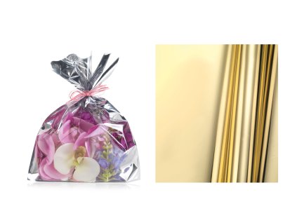 Sáček celofan 25x40 cm Zlatý