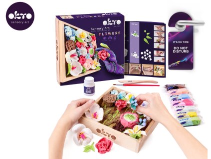 OKTO ROMANCE Výtvarná modelovací sada DIY květiny s dřevěným rámem  21x21 cm