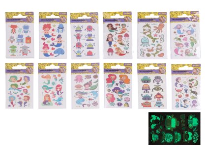 Tetovací obtisky - MIX 10,5x6 cm svítící ve tmě