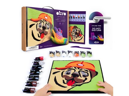 OKTO Malování hmotou podle čísel "Buldoček" 29x29 cm