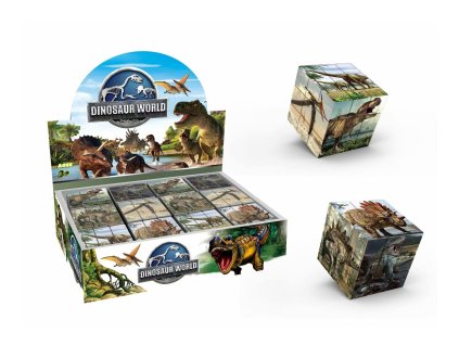 Kostka obrázkový hlavolam dinosauři 5,7 cm
