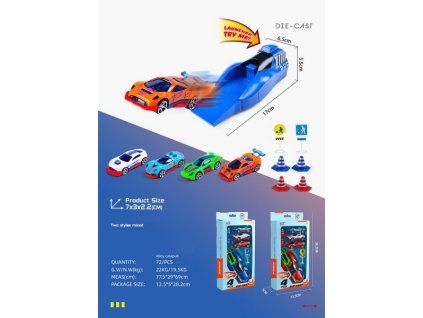 Auta vystřelovací set 4 ks 7 cm