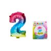 Balónek nafukovací - číslo 2 duhový