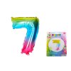 Balónek nafukovací - číslo 7 duhový