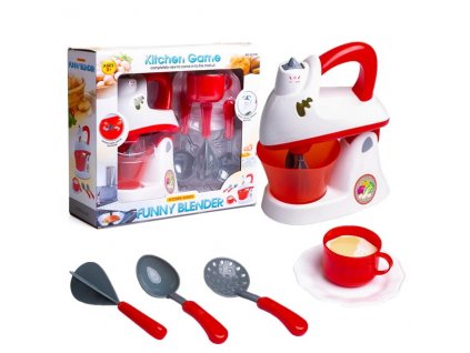 Dětský kuchyňský mixér robot se zvukem červený (1)