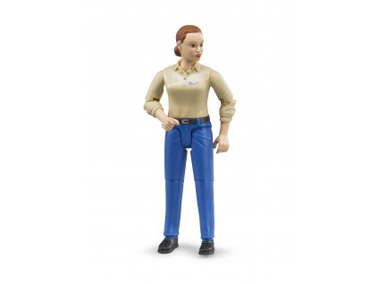 BRUDER 60408 Figurka - žena,modré kalhoty