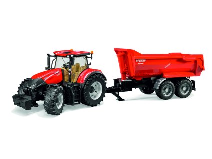 BRUDER 3199 Traktor CASE IH Optum 300  + vůz KRAMPE