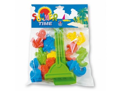 Androni -tvořítka na písek 10 kusů - mořský svět + lopatky a hrabičky