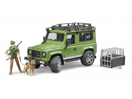 BRUDER 2587 LAND ROVER + figurka lesníka  se psem