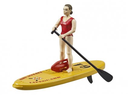 BRUDER 62785 bworld zachránářský paddleboard s figurkou ženy