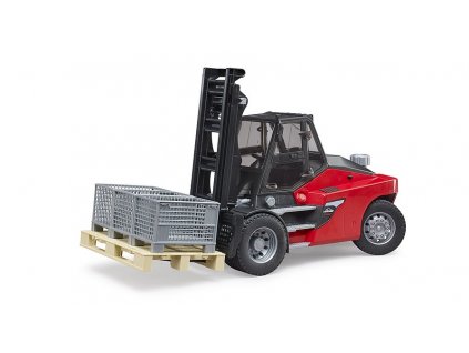 Bruder 2513 - Linde HT 160D - vysokozdvižný vozík s paletou a třemi boxy