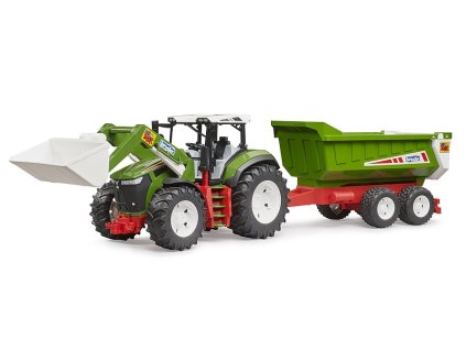 Bruder 3452 ROADMAX Traktor s čelním nakladačem a vozem