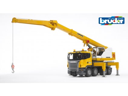 BRUDER 3570 Žlutý JEŘÁB SCANIA R - LIEBHERR