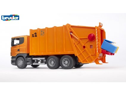 BRUDER 3560 Oranžové AUTO SCANIA R POPELÁŘ