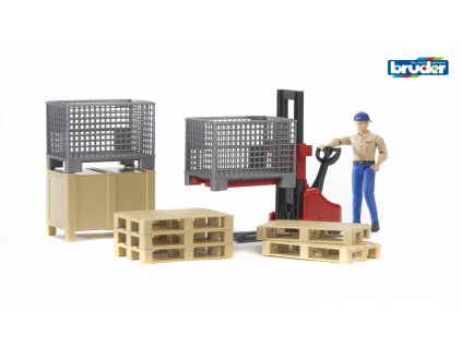 BRUDER 62200 Set logistika s figurkou a příslušenstvím
