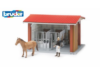 BRUDER 62520 Stáj pro koně s figurkou a koňem