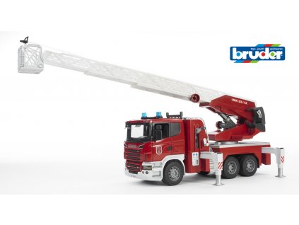 BRUDER 3590 Červené AUTO HASIČI SCANIA R se žebříkem