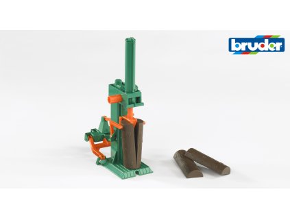BRUDER 2339 Štípačka dřeva za traktor+4 ks špalků