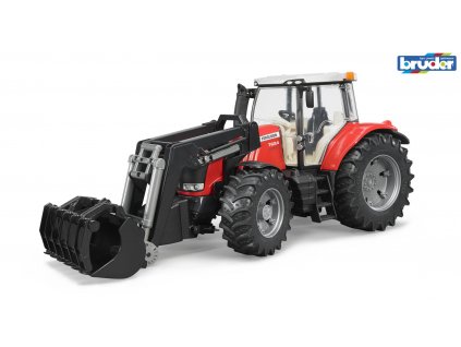 BRUDER 3047 Červený TRAKTOR MASSEY FERGUSON 7624 s nakladačem