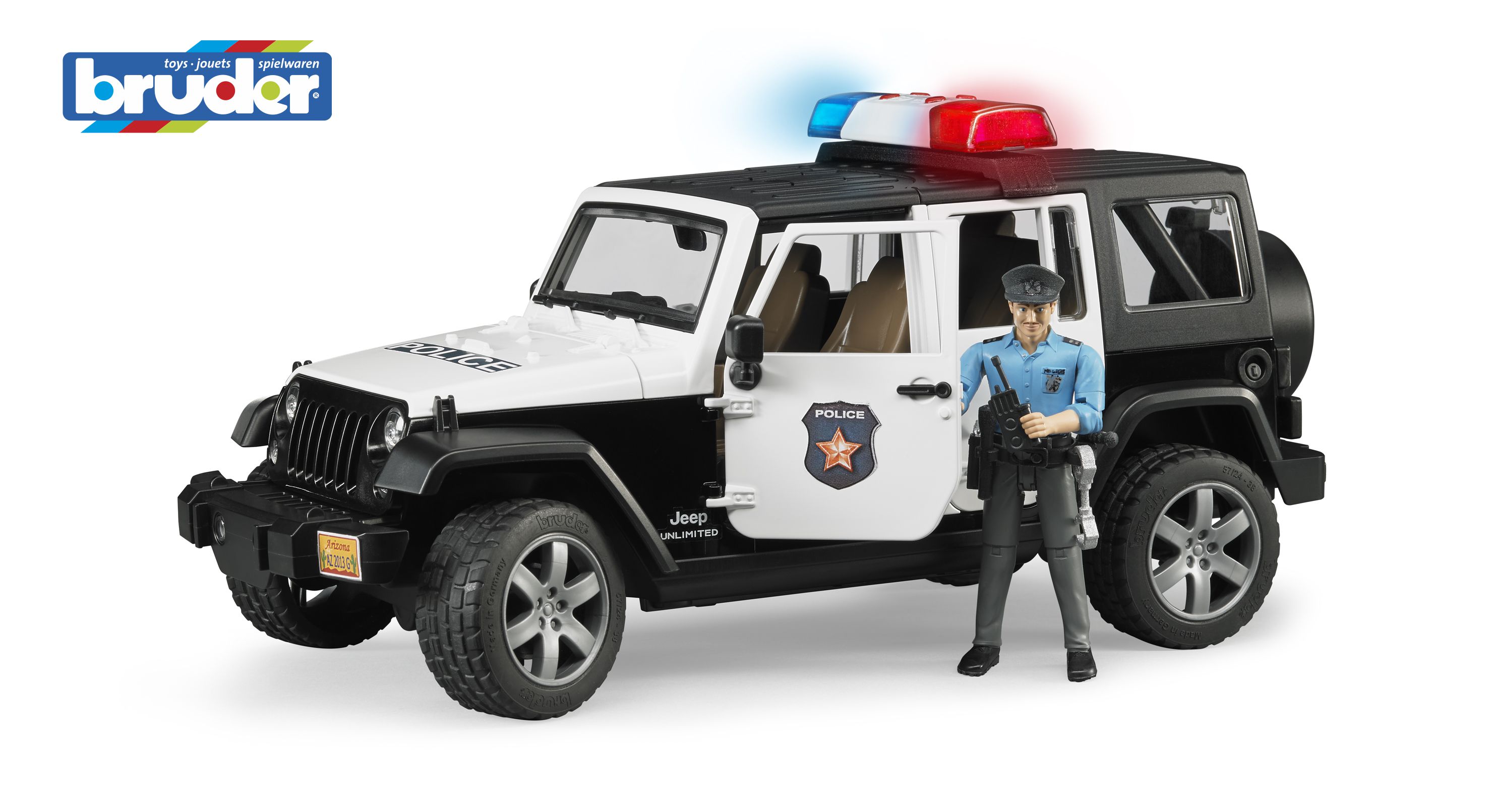 BRUDER 2526 Policejní AUTO JEEP WRANGLER RUBICON s figurkou