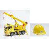 BRUDER 1973 Nákl.auto MAN - jeřáb stavební + helma