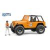 BRUDER 2542 Oranžové AUTO JEEP s řidičem