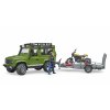 BRUDER 2589 Land Rover Defender ,přepravník, figurka, motocykl