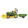 BRUDER 62104 bworld John Deere zahradní traktor ,vozík, figurka
