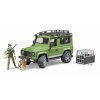 BRUDER 2587 LAND ROVER + figurka lesníka  se psem