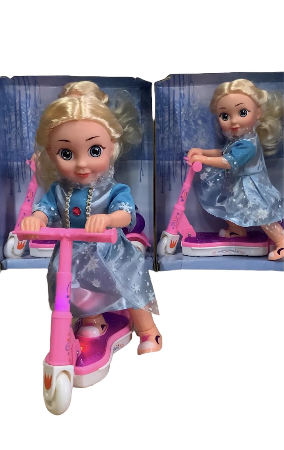 Bábika Elsa na kolobežke