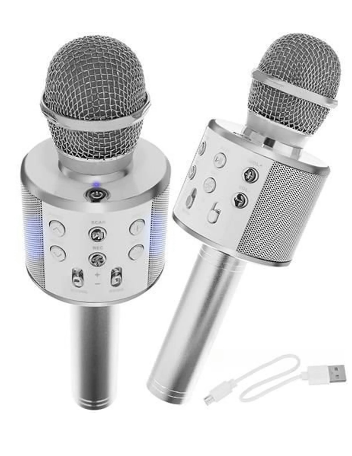 Mikrofón bluetooth karaoke Farba: Strieborná