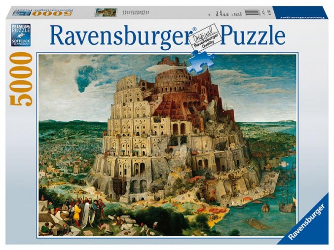 Ravensburger puzzle Brueghel starší: Stavba babylonské věže 5000 dílků